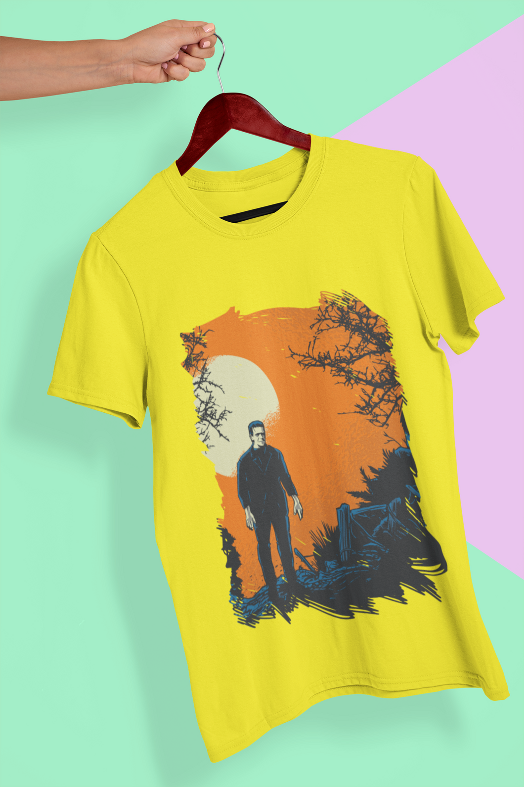 Frankenstein Women Half Sleeves T-shirt- KidsFashionVilla