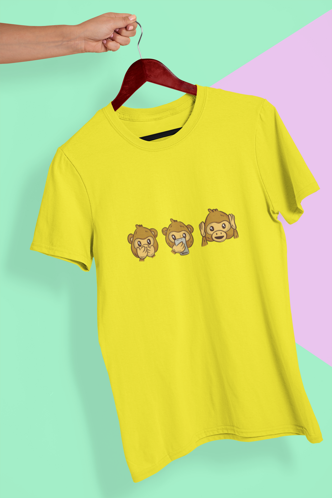 Monkey Emojis Mens Half Sleeves T-shirt- KidsFashionVilla