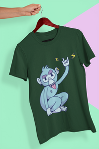 Rocker Monkey Women Half Sleeves T-shirt- KidsFashionVilla