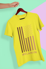 Load image into Gallery viewer, Melanin USA Flag Women Half Sleeves T-shirt- KidsFashionVilla

