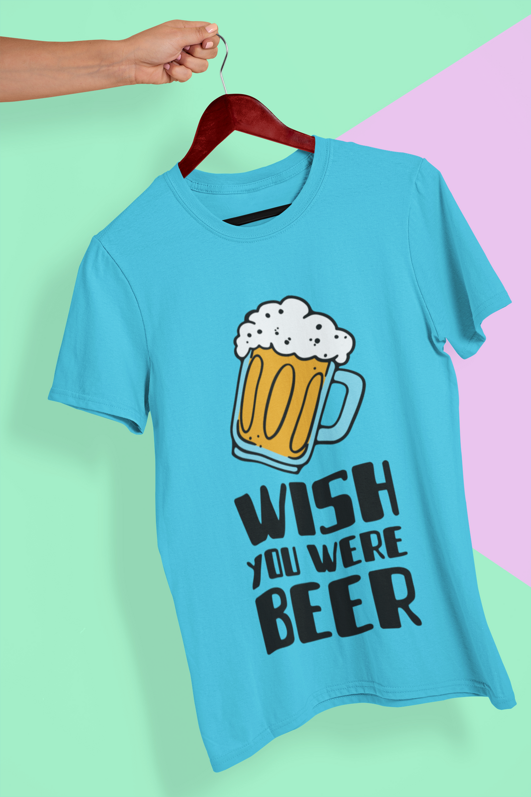 Wish You Were Beer Women Half Sleeves T-shirt- KidsFashionVilla
