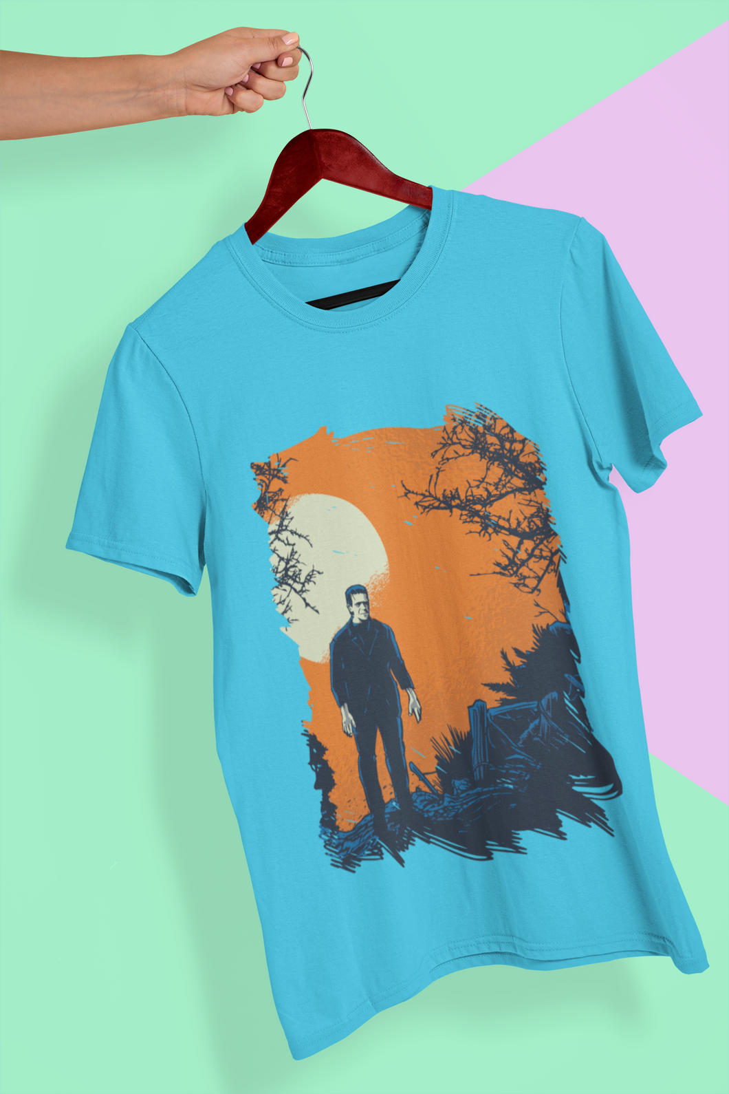 Frankenstein Mens Half Sleeves T-shirt- KidsFashionVilla