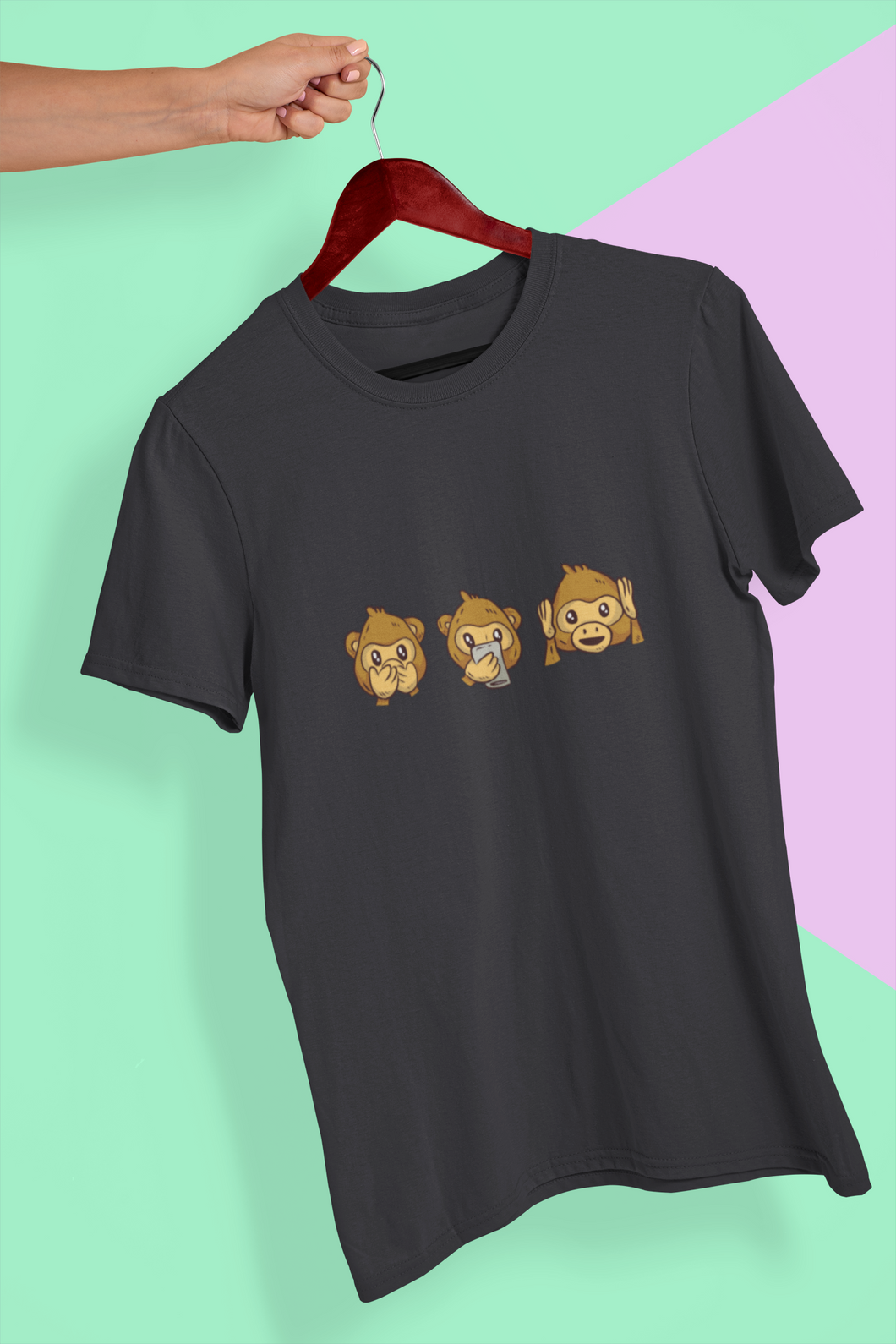 Monkey Emojis Mens Half Sleeves T-shirt- KidsFashionVilla