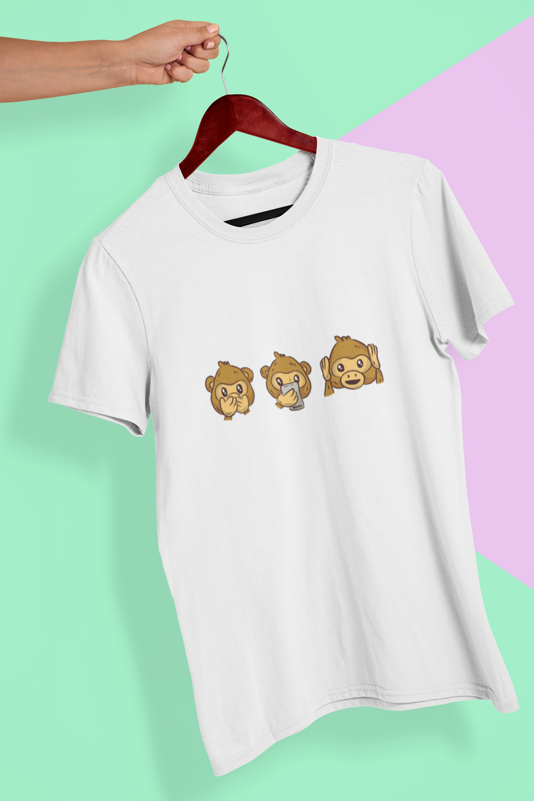 Monkey Emojis Women Half Sleeves T-shirt- KidsFashionVilla