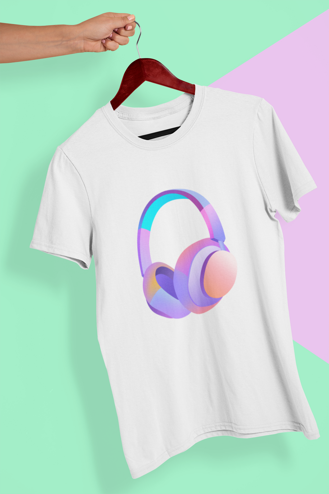 Headphones Women Half Sleeves T-shirt- KidsFashionVilla