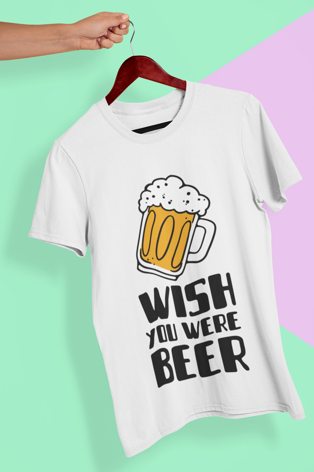 Wish You Were Beer Women Half Sleeves T-shirt- KidsFashionVilla