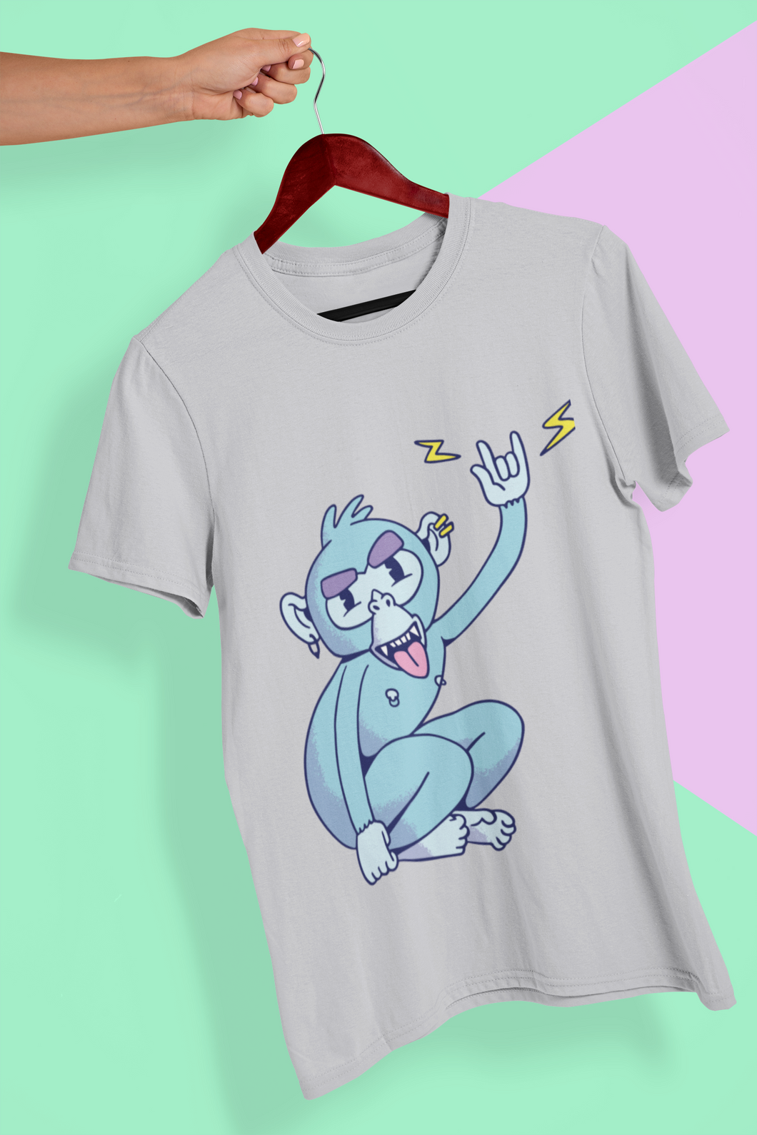 Rocker Monkey Women Half Sleeves T-shirt- KidsFashionVilla