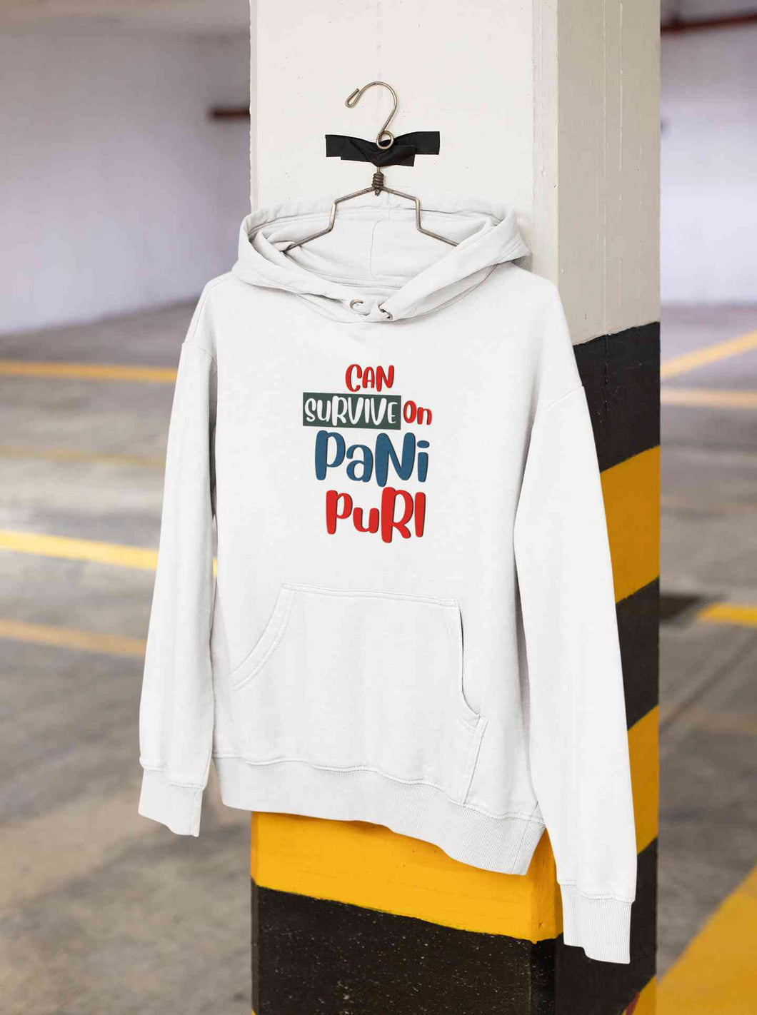 Can Survive On Pani Puri Food Hoodies for Women-KidsFashionVilla