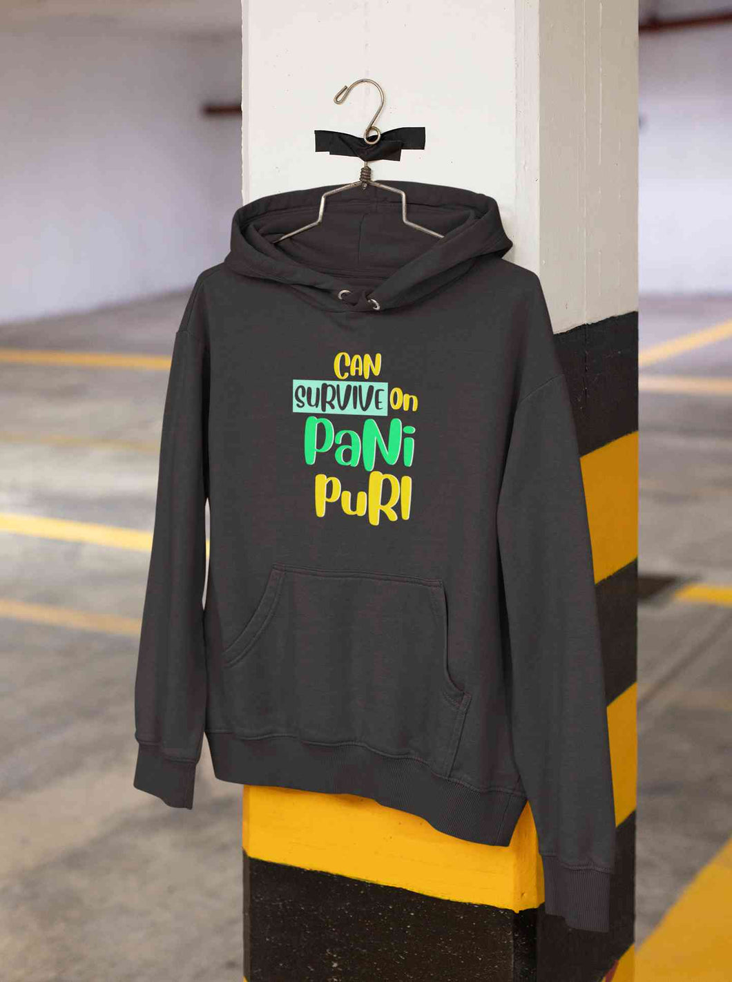 Can Survive On Pani Puri Food Hoodies for Women-KidsFashionVilla