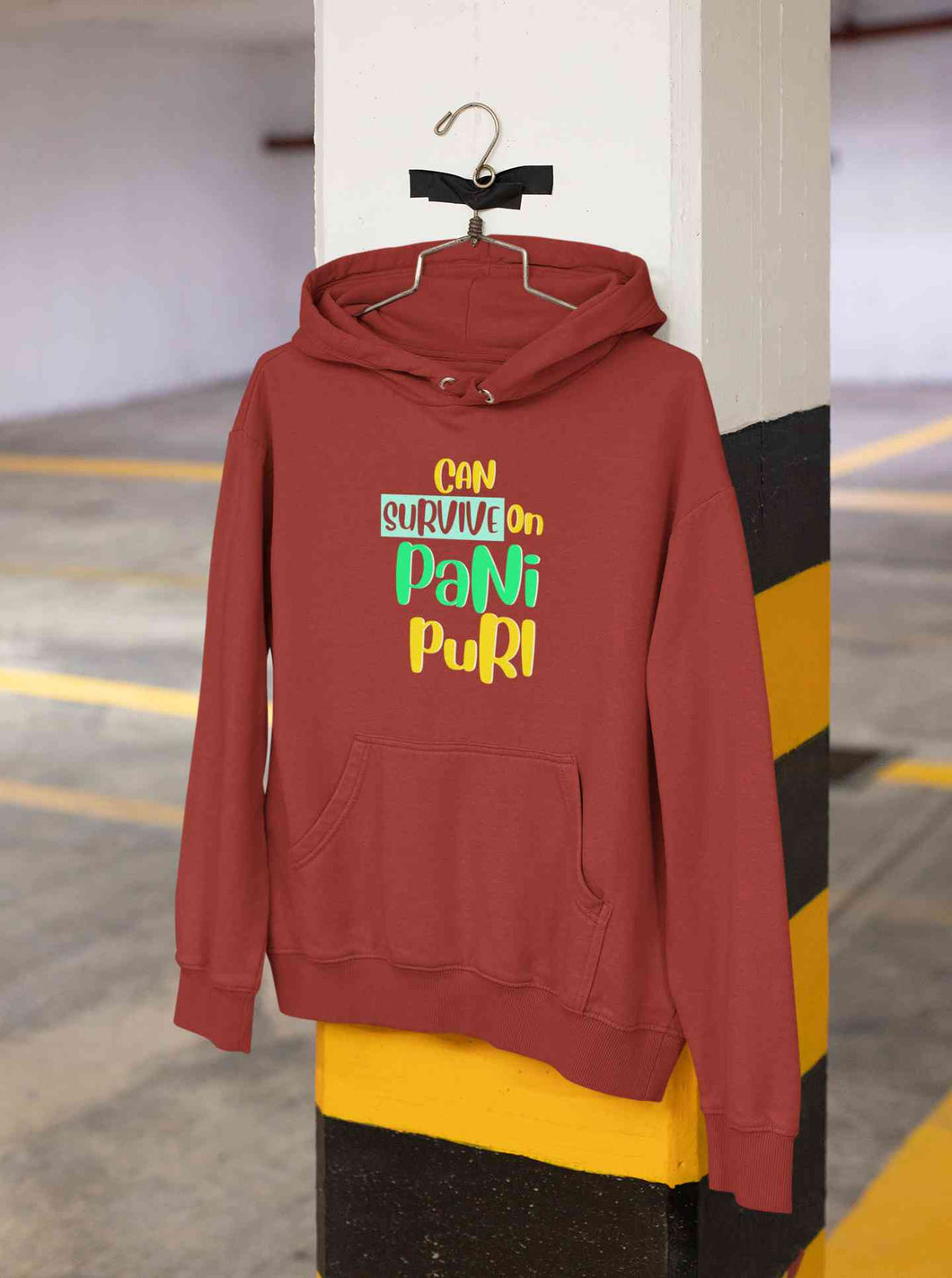 Can Survive On Pani Puri Food Hoodies for Women-KidsFashionVilla