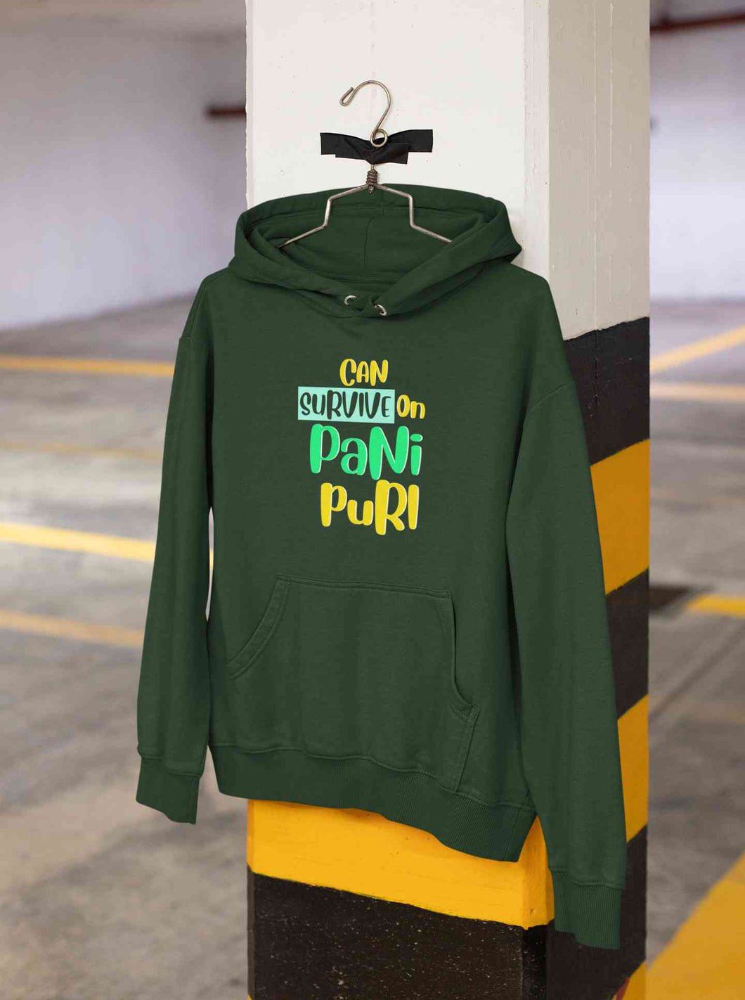 Can Survive On Pani Puri Food Hoodies for Women-KidsFashionVilla