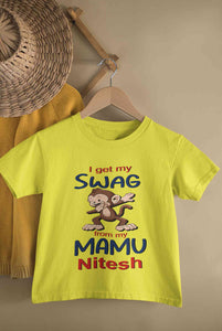 Custom Name Swag From My Mamu Half Sleeves T-Shirt for Boy-KidsFashionVilla