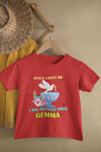 Load image into Gallery viewer, Custom Name Jesus Loves Me Baptism Christening Day Half Sleeves T-Shirt for Boy-KidsFashionVilla
