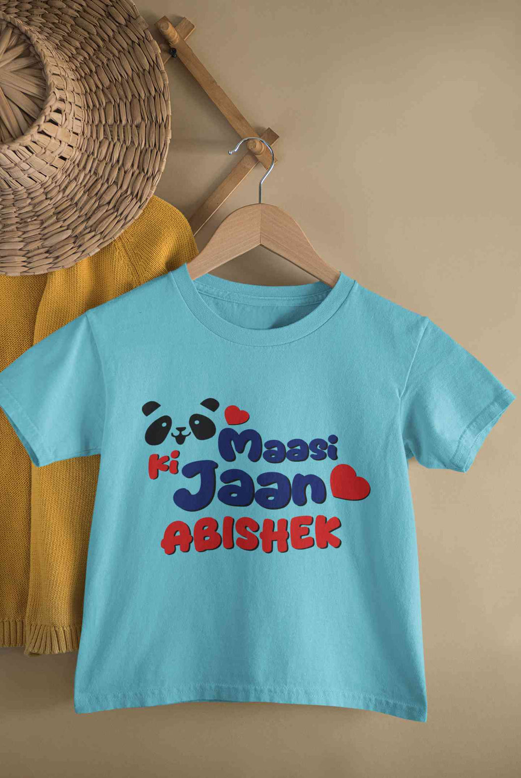 Custom Name Panda Maasi ki Jaan Half Sleeves T-Shirt for Boy-KidsFashionVilla