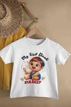 Load image into Gallery viewer, Custom Name My First Diwali Half Sleeves T-Shirt for Boy-KidsFashionVilla
