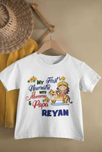Load image into Gallery viewer, Custom Name My First Navratri With Mumma And Papa Half Sleeves T-Shirt for Boy-KidsFashionVilla
