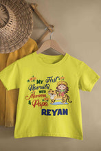 Load image into Gallery viewer, Custom Name My First Navratri With Mumma And Papa Half Sleeves T-Shirt for Boy-KidsFashionVilla
