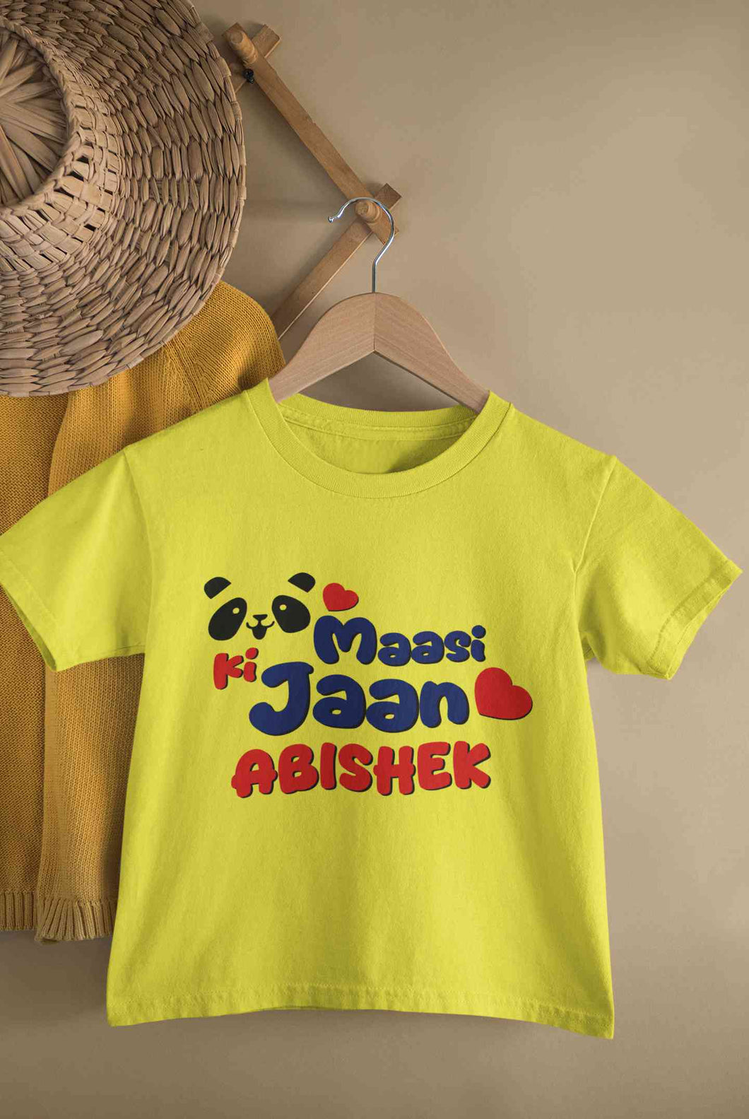 Custom Name Panda Maasi ki Jaan Half Sleeves T-Shirt for Boy-KidsFashionVilla
