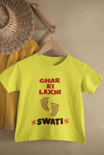 Load image into Gallery viewer, Custom Name Ghar Ki Laxmi Half Sleeves T-Shirt For Girls -KidsFashionVilla
