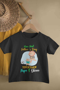 Custom Name Our First Father Day Half Sleeves T-Shirt for Boy-KidsFashionVilla
