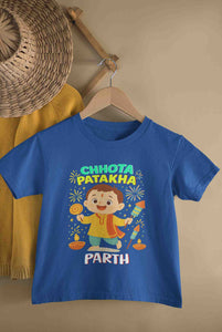 Custom Name Chhota Patakha With Diwali Half Sleeves T-Shirt for Boy-KidsFashionVilla