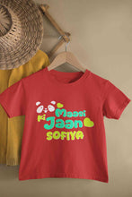 Load image into Gallery viewer, Custom Name Panda Maasi ki Jaan Half Sleeves T-Shirt For Girls -KidsFashionVilla
