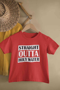 Holy Water Baptism Christening Day Half Sleeves T-Shirt for Boy-KidsFashionVilla