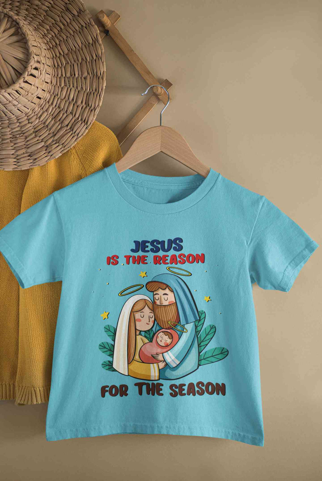 Jesus Is The Reason For The Season Christmas Half Sleeves T-Shirt For Girls -KidsFashionVilla
