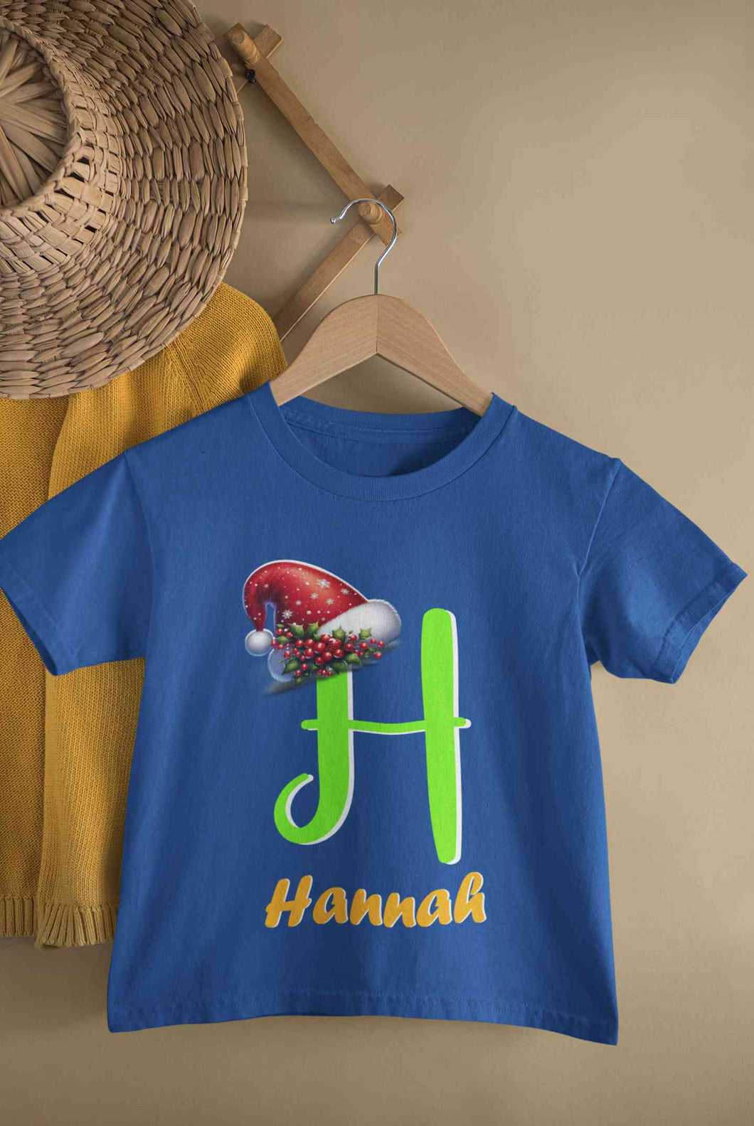 Custom Name Christmas Half Sleeves T-Shirt For Girls -KidsFashionVilla