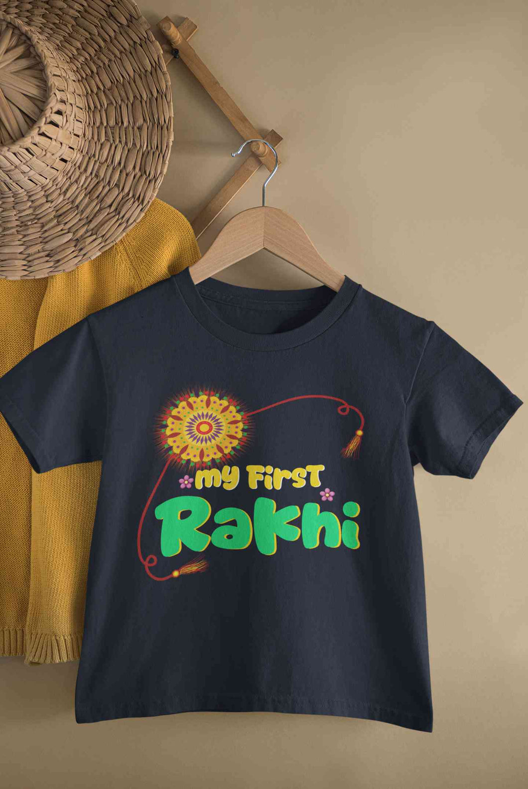My First Meri Pehli Rakhi Raksha Bandhan Half Sleeves T-Shirt For Girls -KidsFashionVilla