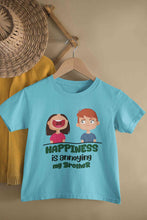 Load image into Gallery viewer, Happiness Is Annoying My Brother Raksha Bandhan Half Sleeves T-Shirt For Girls -KidsFashionVilla
