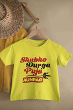 Load image into Gallery viewer, Custom Name Shubo Durga Puja Half Sleeves T-Shirt for Boy-KidsFashionVilla
