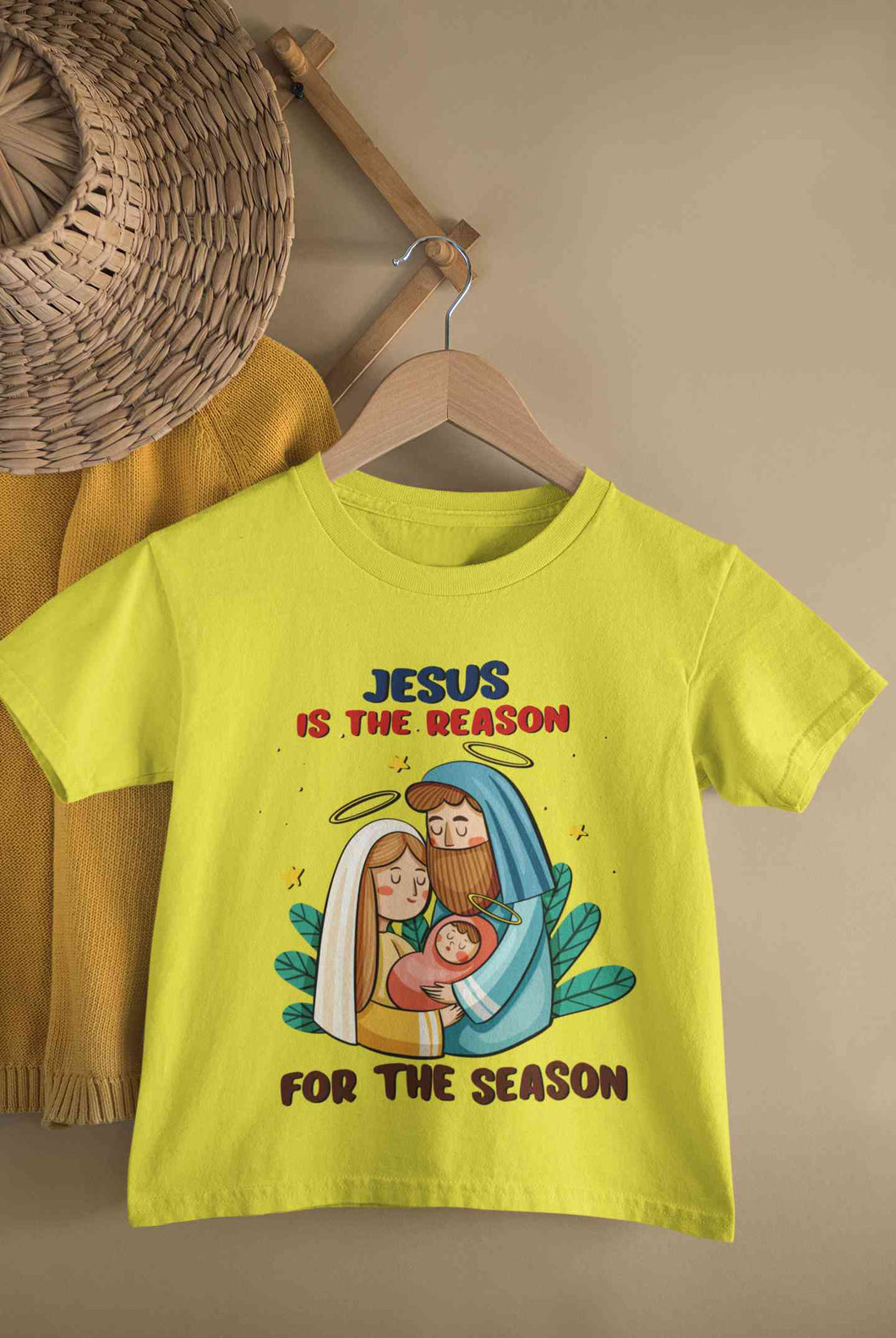 Jesus Is The Reason For The Season Christmas Half Sleeves T-Shirt For Girls -KidsFashionVilla