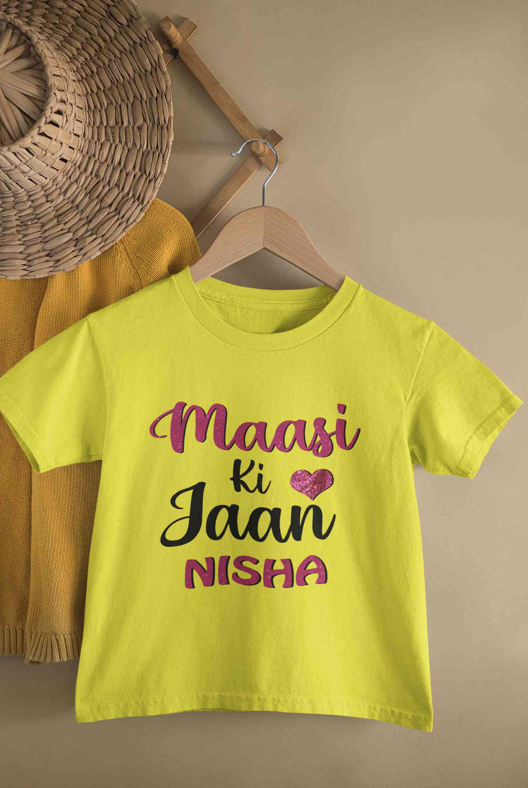 Custom Name Maasi ki Jaan Half Sleeves T-Shirt For Girls -KidsFashionVilla
