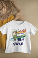 Load image into Gallery viewer, Custom Name Saluting Those People Who Made This Day Possible Jai Hind Independence Day Half Sleeves T-Shirt For Girls -KidsFashionVilla
