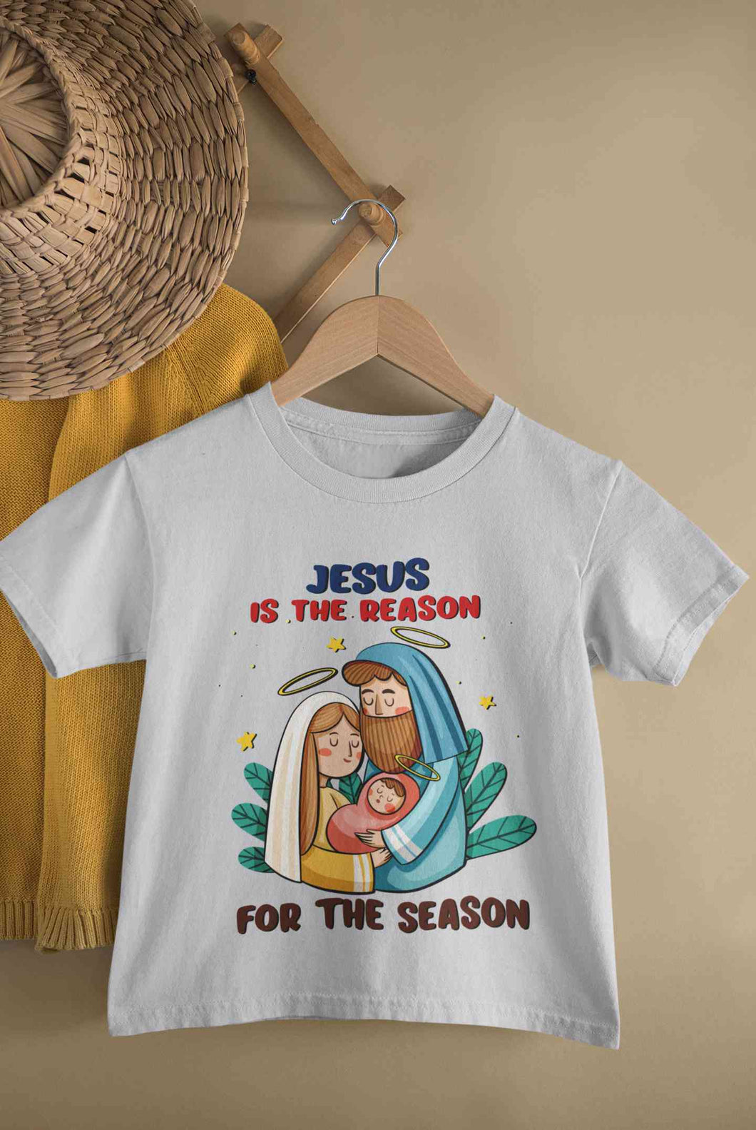 Jesus Is The Reason For The Season Christmas Half Sleeves T-Shirt For Girls -KidsFashionVilla