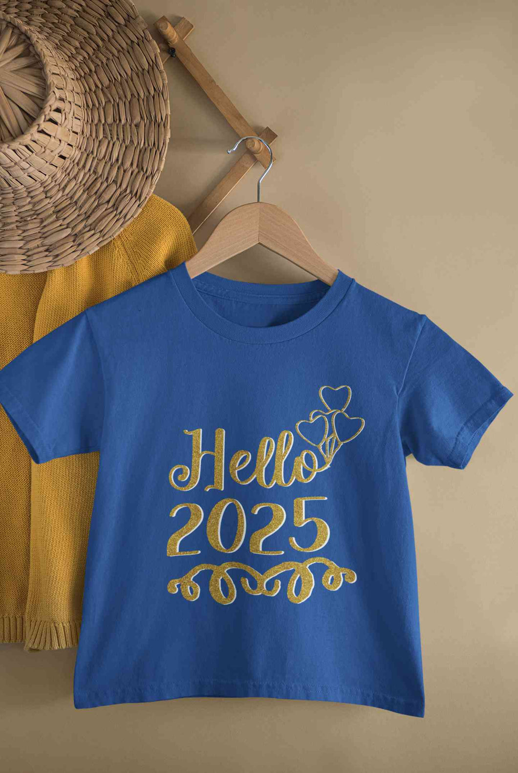 Hello 2025 New Year Half Sleeves T-Shirt For Girls -KidsFashionVilla