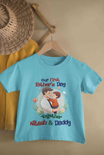 Load image into Gallery viewer, Custom Name Our First Father Day Half Sleeves T-Shirt for Boy-KidsFashionVilla
