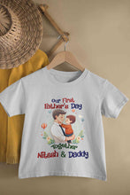 Load image into Gallery viewer, Custom Name Our First Father Day Half Sleeves T-Shirt for Boy-KidsFashionVilla
