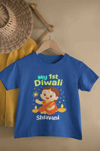 Load image into Gallery viewer, Custom Name My 1st Diwali Half Sleeves T-Shirt For Girls -KidsFashionVilla
