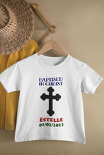 Load image into Gallery viewer, Custom Name And Date Baptised In Christ Christening Day Baptism Half Sleeves T-Shirt for Boy-KidsFashionVilla
