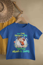 Load image into Gallery viewer, Custom Name Our First Father Day Half Sleeves T-Shirt for Boy-KidsFashionVilla
