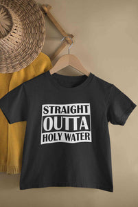 Holy Water Baptism Christening Day Half Sleeves T-Shirt for Boy-KidsFashionVilla