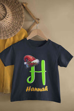 Load image into Gallery viewer, Custom Name Christmas Half Sleeves T-Shirt For Girls -KidsFashionVilla
