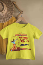 Load image into Gallery viewer, Custom Name My First Dussehra Half Sleeves T-Shirt For Girls -KidsFashionVilla
