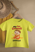Load image into Gallery viewer, Custom Name My 1st Diwali Half Sleeves T-Shirt For Girls -KidsFashionVilla
