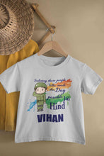 Load image into Gallery viewer, Custom Name Saluting Those People Who Made This Day Possible Jai Hind Independence Day Half Sleeves T-Shirt for Boy-KidsFashionVilla
