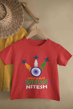 Load image into Gallery viewer, Custom Name Proud To Be An Indian Independence Day Half Sleeves T-Shirt for Boy-KidsFashionVilla
