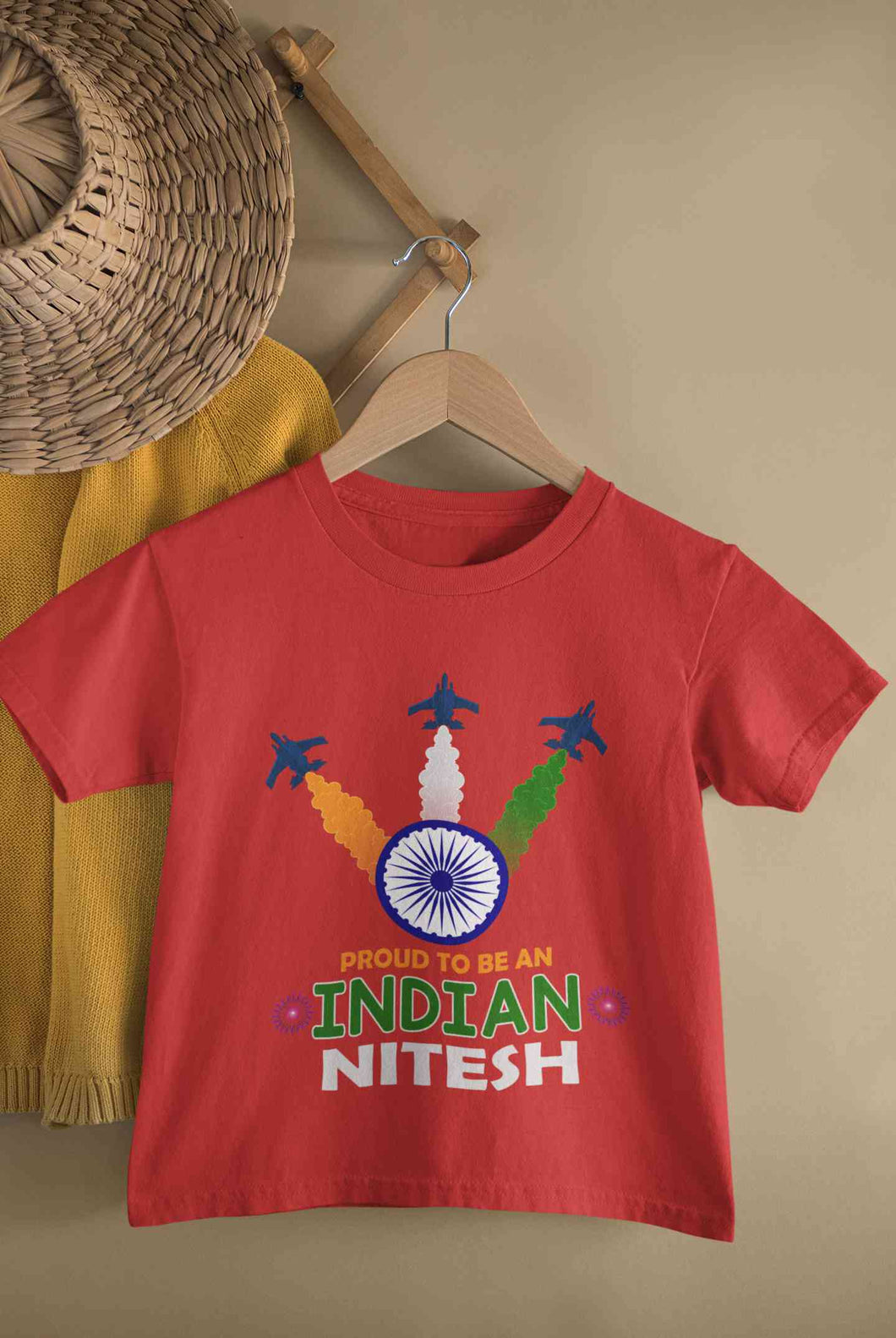 Custom Name Proud To Be An Indian Independence Day Half Sleeves T-Shirt for Boy-KidsFashionVilla