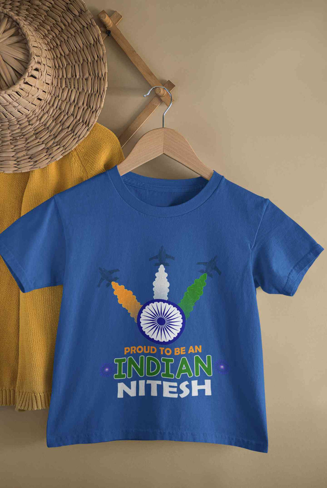 Custom Name Proud To Be An Indian Independence Day Half Sleeves T-Shirt for Boy-KidsFashionVilla